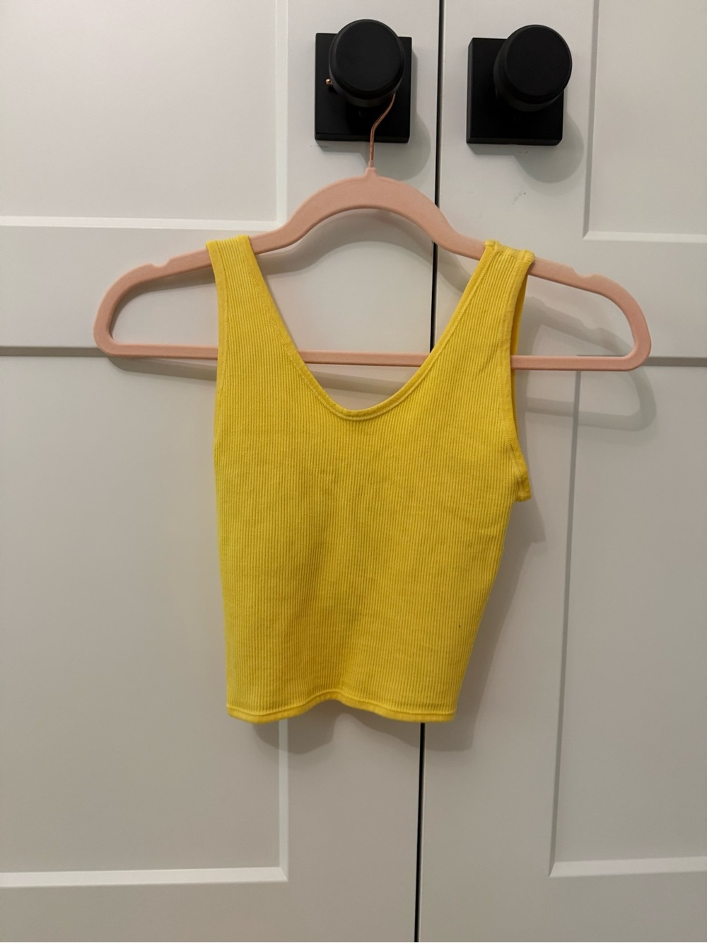 Urban Outfitters Yellow Ribbed Crop Tank